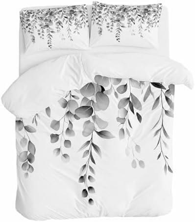 Sabolny Grey Eucalyptus Duvet Cover Set 3 Piece 1