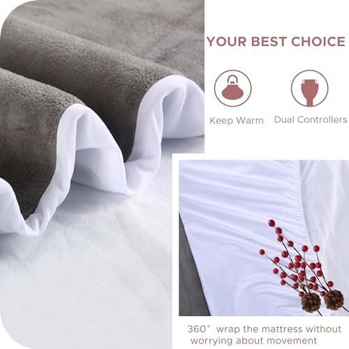 Ladung Heated Mattress Pad Queen Size 60x80 Grey 1