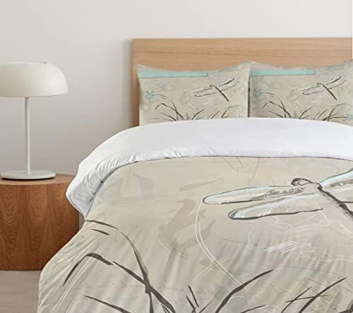 Ambesonne Dragonfly Duvet Cover Set - 3 Piece California King Set