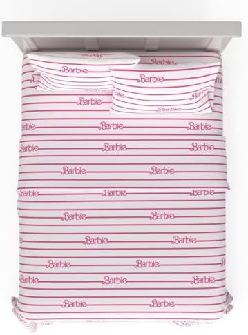 Franco Collectibles Barbie Logo 4-Piece Full Sheet Set