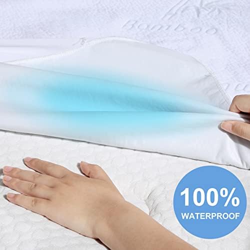 Kayfia Waterproof Mattress Protector with Breathable Bamboo Viscose Cover