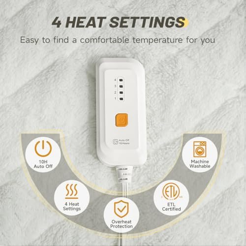 HOMISPRITE Heated Mattress Pad King Size Dual Control 1