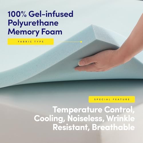 Sweet Home Collection Twin Gel Memory Foam Mattress Toppers
