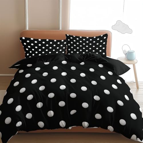 White Polka Dots Duvet Cover Set for Kids and Adults