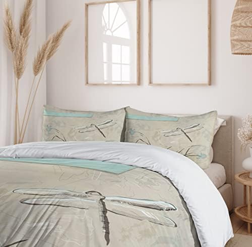 Ambesonne Dragonfly Duvet Cover Set - 3 Piece California King Set