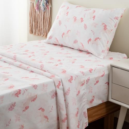 Bunnikins Clover 3-Piece Twin Sheet Set - Unicorn Girl Print