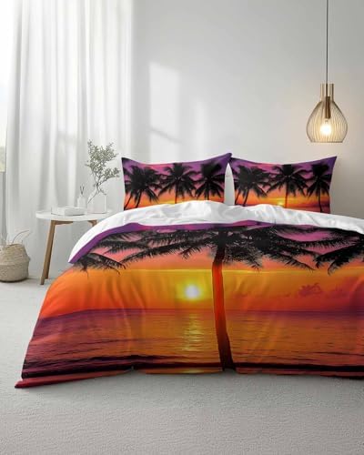 ZOE GARDEN Ocean Coconut Bed Duvet Cover Set Queen