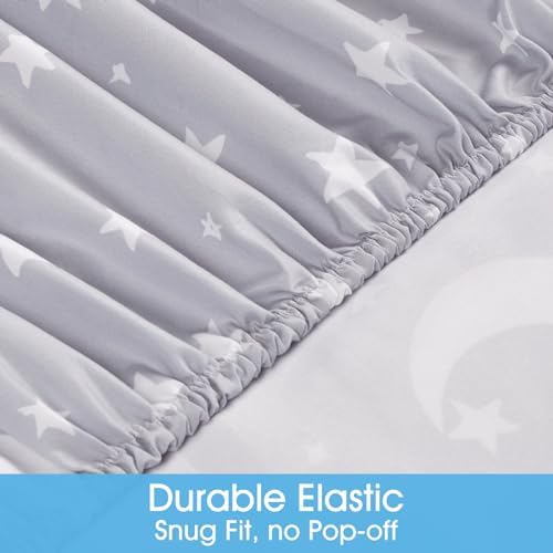 BYSURE Kids Sheets Set MoonStars 4 Piece Deep Pocket