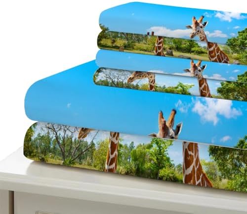 California King Giraffe Duvet Cover Set 3 Pieces