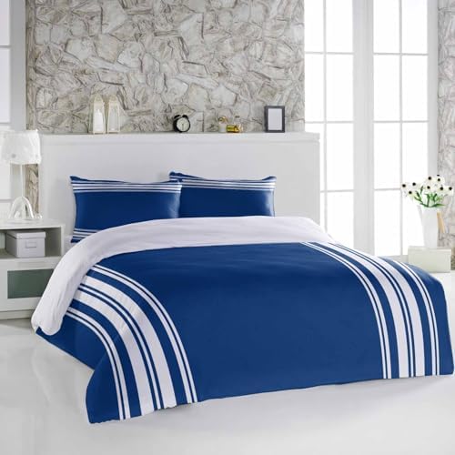 Alandar Home Duvet Cover Set Abstract Blue Stripes 3 Piece