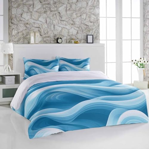 Alandar Home 3 Piece Summer Blue Ocean Bedding Set