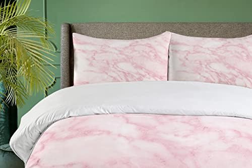 Ambesonne Marble Print Duvet Cover Set for Kids