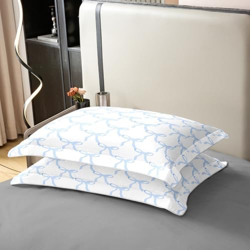 Feelyou Blue Bow Print Duvet Cover Set for Kids