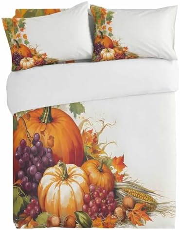 Alandar Home Fall Grape Plant Thanksgiving Duvet Cover Set