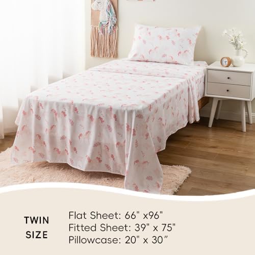 Bunnikins Clover 3-Piece Twin Sheet Set - Unicorn Girl Print