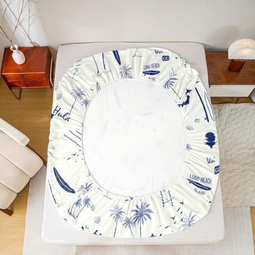 Homewish Coastal Beach Twin Sheet Set with Pillowcase