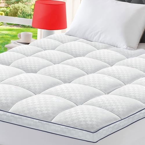 BedLuxury Full Mattress Topper Cooling Plush Pillowtop with 8-21 Inch Deep Pocket