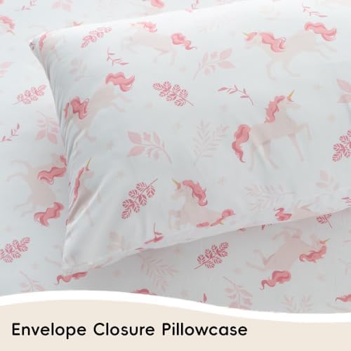Bunnikins Clover 3-Piece Twin Sheet Set - Unicorn Girl Print