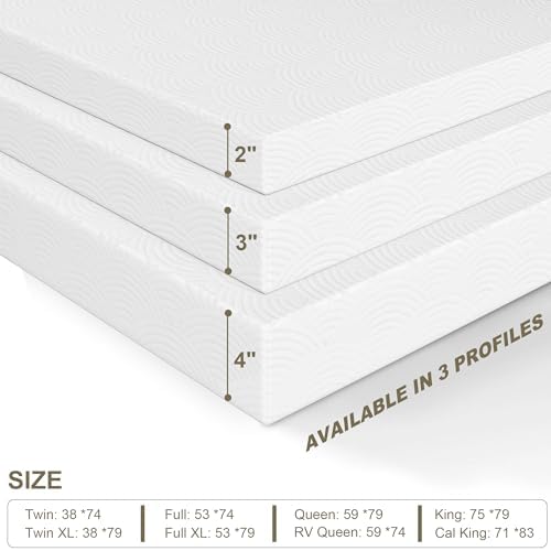 Zenzy 4 Inch Full Bamboo Mattress Topper Cover