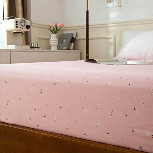 LifeTB Floral Print Cotton Fitted Sheet Twin Size 1