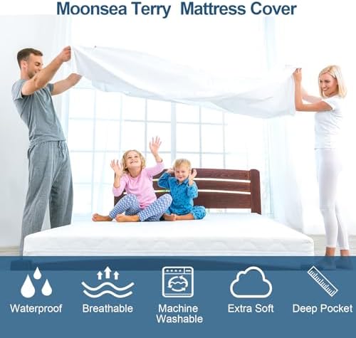 Moonsea Waterproof Terry Mattress Protector Twin Size