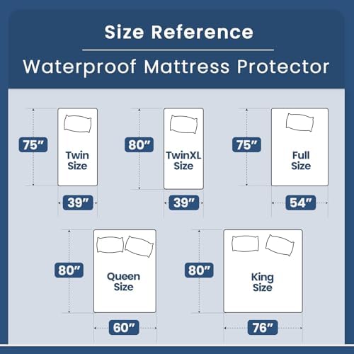 Blunique Waterproof Mattress Protector Full Size with Deep Pocket
