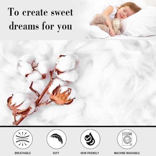 Feelyou Blue Bow Print Duvet Cover Set for Kids