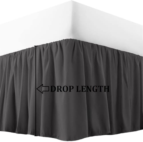 3 Sided Split Dust Ruffled Bed Skirt Gray 700 TC