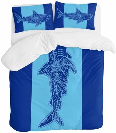ZOE GARDEN Shark Mandalas Duvet Cover Set 3 Piece Full Size