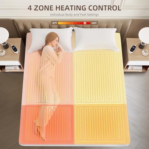 Caperia Multizone Heated Mattress Pad 9 Heat Settings