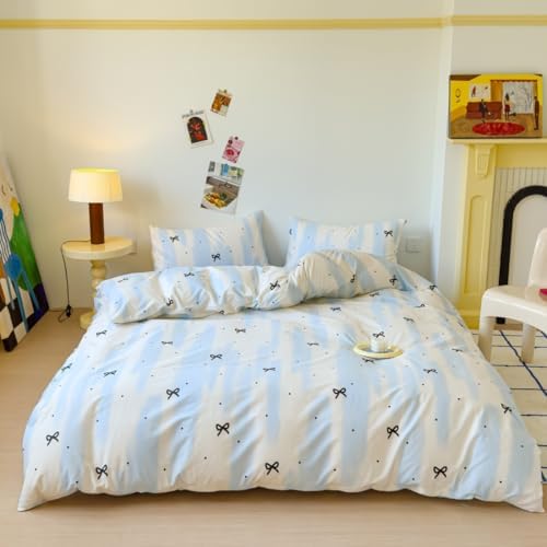 LIWHENHAO Bowknot Duvet Cover Set Twin