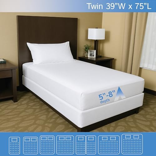 Four Seasons Essentials Twin Mattress Encasement 5-8 Deep Waterproof Zippered Protector