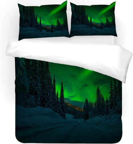 Kids Duvet Cover Set California King Forest Pattern 3 Piece