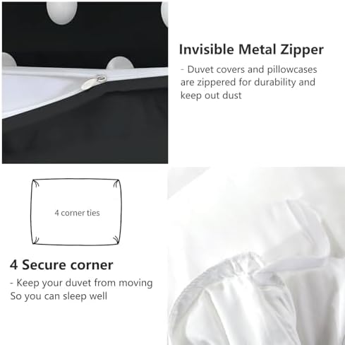 White Polka Dots Duvet Cover Set for Kids and Adults