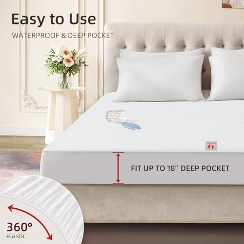 Bwarm Waterproof Heated Mattress Pad with 9 Heat Settings and Memory Function
