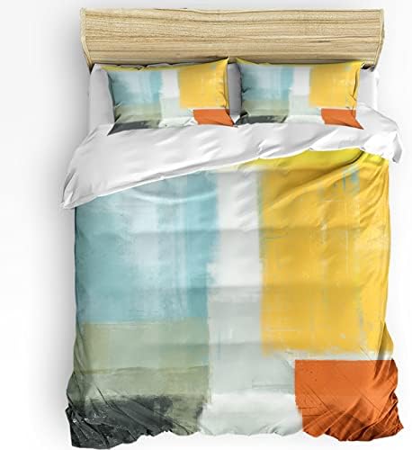 ZOE GARDEN Orange Yellow Teal Duvet Cover Set
