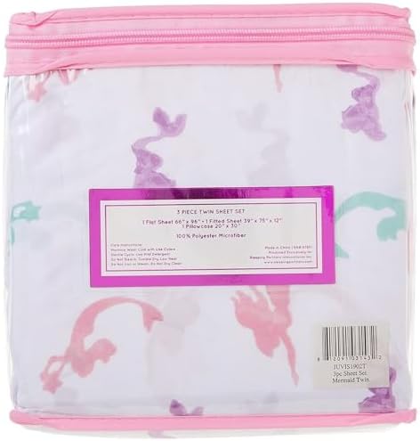 Kids Rule 3-Piece Mermaid Sheet Set for Kids Girls