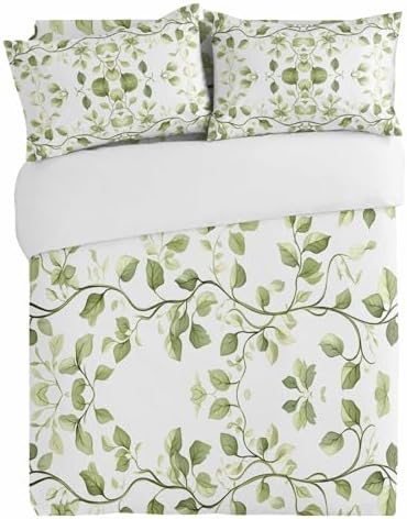 3 Piece Bedding Set - Spring Farm Gradient Botanical Duvet Cover Pillow Shams