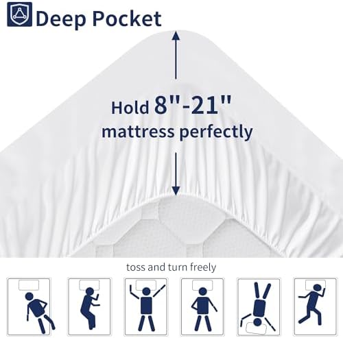 Extra Thick Queen Pillowtop Mattress Pad with Cooling 3D Snow Down Fill