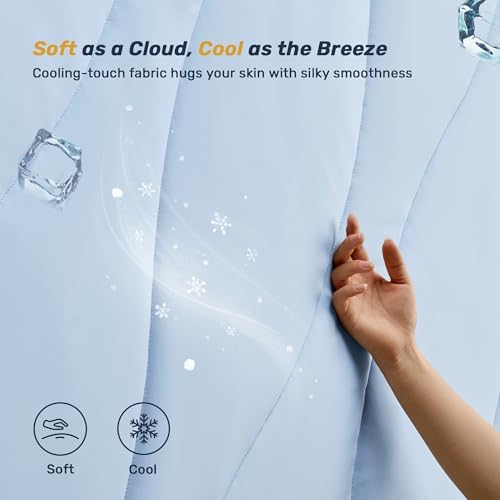 UNIKOME Waterproof Cooling Mattress Pad Twin - Light Blue 39x75