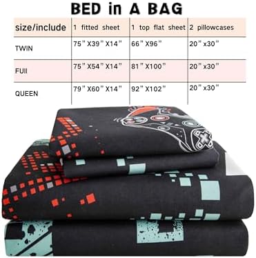 SDY 4PCS Game Sheet Set Queen Size Kids Bedding