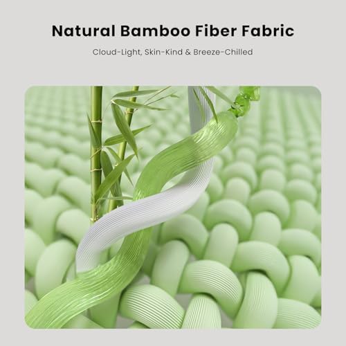 HOMRELEXA Bamboo Mattress Topper Twin XL 2 Inch Cooling Gel