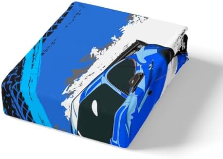 Blue Sports Car Duvet Cover Set Twin Size