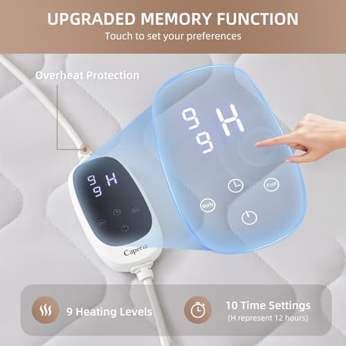 Caperia Heated Mattress Pad Multizone 9 Settings