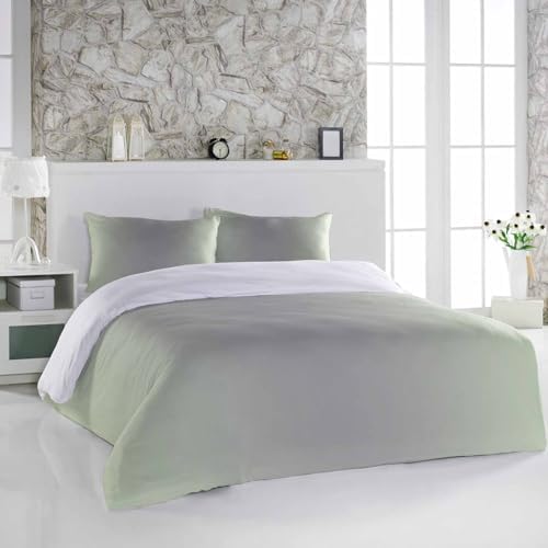 Alandar Home Duvet Cover Set Sage Green Grey Gradient
