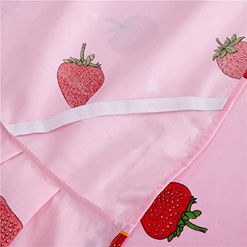 Feelyou Cute Strawberry Bed Sheet Set for Girls Queen