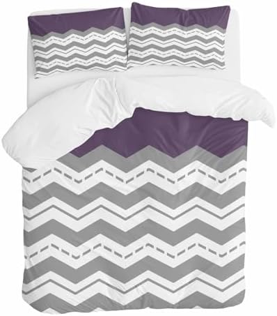 Grey Chevron Bedding Duvet Cover Set 3 Piece