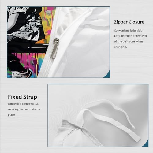 Kids Duvet Cover Set with Zipper and Ties
