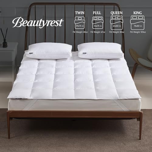 Beautyrest Queen Mattress Topper with Tencel Cotton Blend and Feather Down
