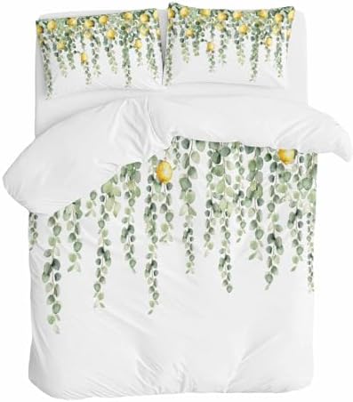 ZOE GARDEN Eucalyptus Lemon Queen Duvet Cover Set